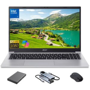 Acer Aspire Lite 15 Laptop, 15.6" FHD IPS Display, Intel Core 3 N350 up to 3.9GHz, 16GB RAM, 512GB SSD + 500GB External Hard Drive, Numeric Keypad, Copilot AI, Mouse & Hub Included, Win 11 Pro
