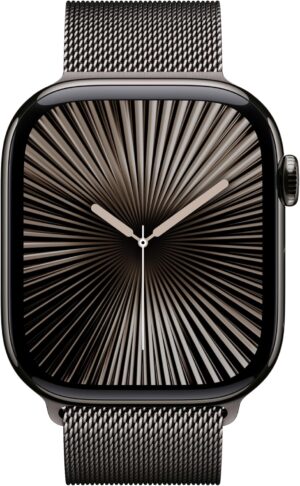 Apple Watch Series 10 (GPS+Cellular), Smartwatch with 46mm Titanium Case with Slate Milanese Loop(M/L), Fitness Tracker, ECG App, Retina Display, Carbon Neutral