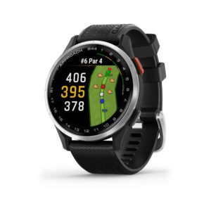 Garmin Approach S44 GPS AMOLED Golf Smartwatch (Silver Aluminum Bezel, Black Silicone Band)