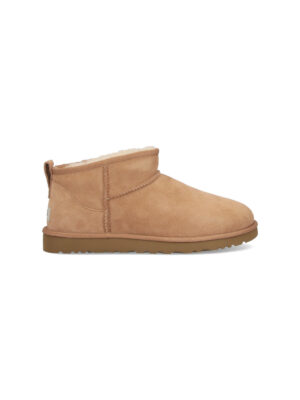 Brown Classic Ultra Mini Suede Shearling Boots