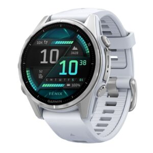 Garmin Fenix 8 43mm GPS Smartwatch with 1.3-Inch AMOLED Display (Silver and Whitestone)