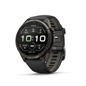 Garmin fenix 9 Pro AMOLED GPS 43mm Multisport Smartwatch (Carbon Gray DLC Titanium/Pebble Gray Band)