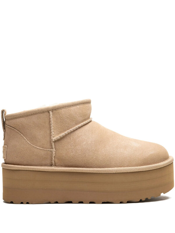 Beige Classic Ultra Mini Suede Ankle Boots