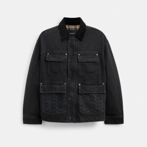 Coach Outlet Denim Chore Coat With Flannel Lining