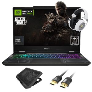 MSI Cyborg 15.6 inch FHD 144Hz Gaming Laptop, Intel Core 7 240H, NVIDIA GeForce RTX 5060, 16GB RAM, 1TB SSD, WiFi 6E, RGB Backlit Keyboard, w/Mytrix Assy Cooling Pad HDMI Cable, Windows 11