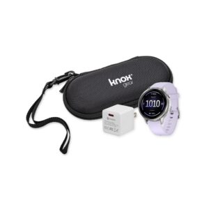 Garmin Venu 4 41mm Smartwatch (Silver with Periwinkle Silicone Band) Bundle