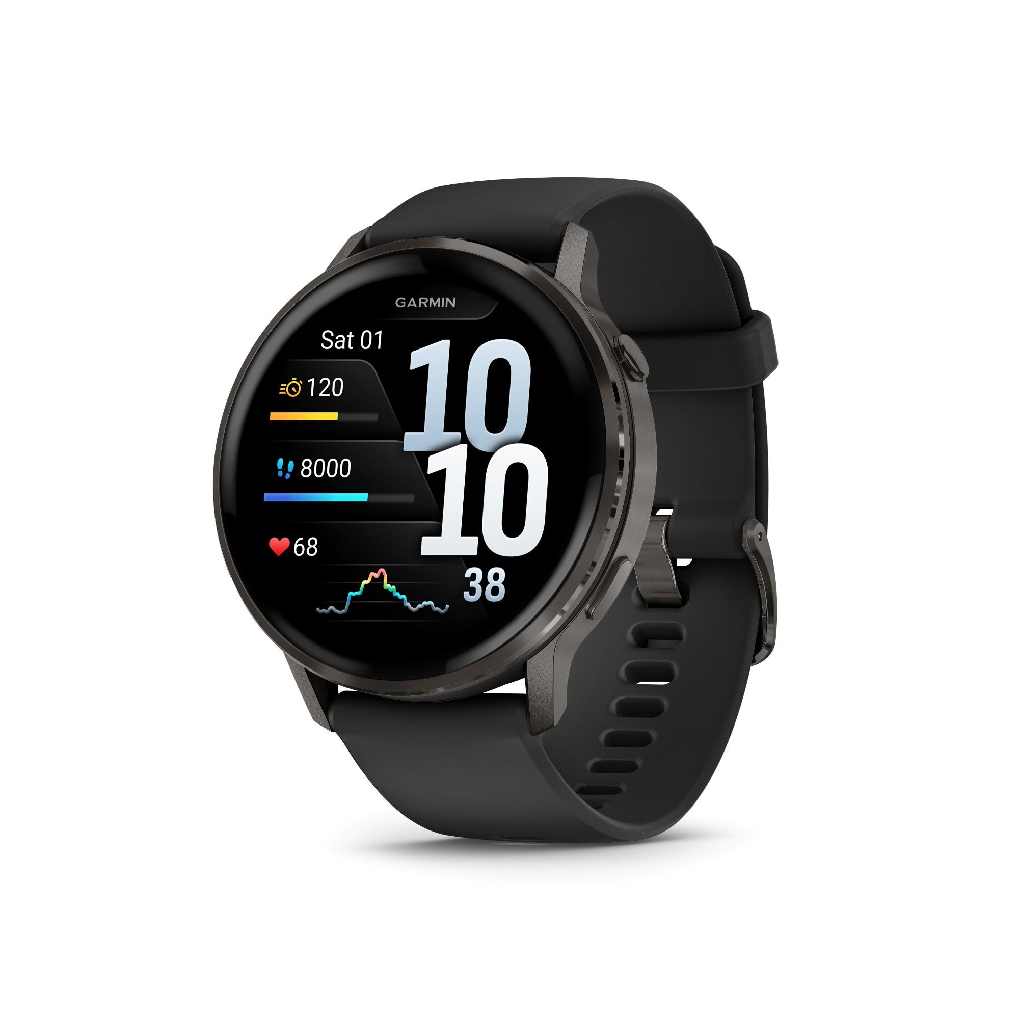 Garmin Venu 4 45mm AMOLED (Slate/Black) GPS Smartwatch with Earbuds Bundle - Image 2