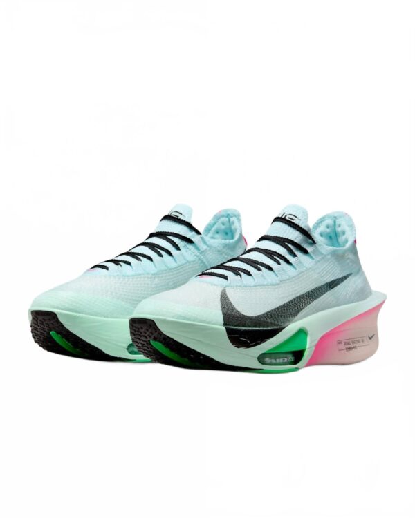 Men's Alphafly 3 Shoes In Glacier Blue/black/mint Foam/green Shock