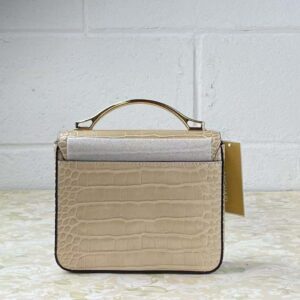 MICHAEL KORS 35T1GKSF5E Small Crocodile Embossed Convertible Crossbody Bag In Buff