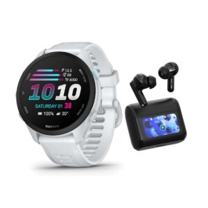 Garmin Forerunner 70 AMOLED GPS Running Smartwatch (Whitestone) Bundle with T710 Earbuds