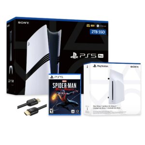 PlayStation 5 Pro 2TB SSD Console with Disc Drive, Wireless Controller and Spider-Man: Miles Morales - CFI-7019 PS5 Pro