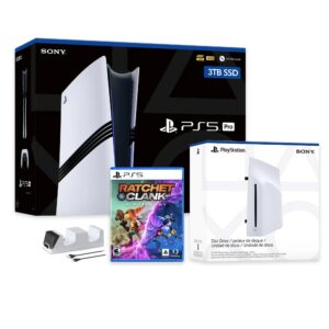 PlayStation 5 Pro 3TB SSD Console with Disc Drive, Wireless Controller and Charger, Ratchet & Clank: Rift Apart - CFI-7019 PS5 Pro