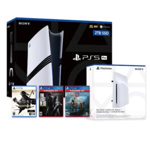 PlayStation 5 Pro with Disc Drive 3TB SSD PS5 Console, Wireless Controller and The Last of Us Remastered, God of War & Ghost Of Tsushima - CFI-7019 PS5 Pro