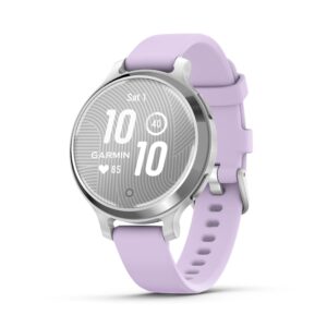 Garmin Lily 2 Active GPS Smartwatch (Silver, Purple Jasmine Silicone Band)