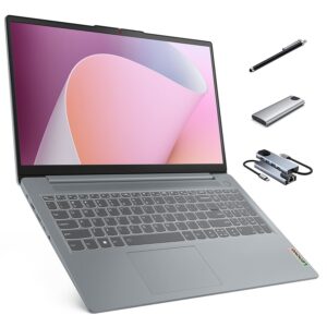 Lenovo IdeaPad Slim 3 Linux Laptop, 15.6" FHD Touchscreen Laptop, 8-Core AMD Ryzen 7 5825U, 16GB RAM, 512GB SSD, Keypad, SD Card Reader, Stylus Pen + External Portable SSD + USB Hub, Linux Ubuntu OS