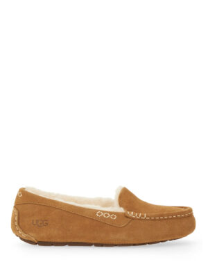 Suede Leather Slippers with Plush Shearling Lining