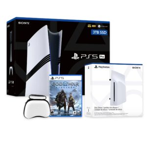 PlayStation 5 Pro 3TB SSD Console with Disc Drive, Wireless Controller and Case, God of War Ragnarok - CFI-7019 PS5 Pro