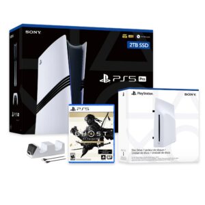 PlayStation 5 Pro 2TB SSD Console with Disc Drive, Wireless Controller and Charger, Ghost of Tsushima - CFI-7019 PS5 Pro