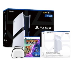 PlayStation 5 Pro 4TB SSD Console with Disc Drive, Wireless Controller and Case, Ratchet & Clank: Rift Apart - CFI-7019 PS5 Pro