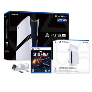 PlayStation 5 Pro 4TB SSD Console with Disc Drive, Wireless Controller and Charger, Spider-Man: Miles Morales - CFI-7019 PS5 Pro