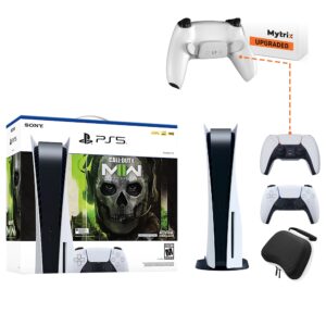 PlayStation 5 Disc Edition Call of Duty Modern Warfare II Bundle, an Additional Mytrix Upgraded PS5 Controller with Remappable Back Paddles and Turbo Function, Hard Shell Protective Controller Case