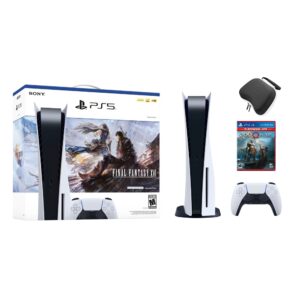Playstation 5 Disc Edition FINAL FANTASY XVI Bundle with God of War and Mytrix Controller Case - PS5, White