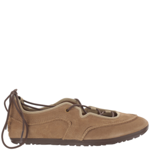 Scalloped Suede Lace-Up Flats