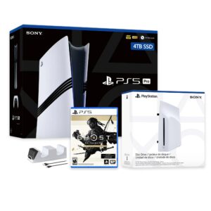 PlayStation 5 Pro 4TB SSD Console with Disc Drive, Wireless Controller and Charger, Ghost of Tsushima - CFI-7019 PS5 Pro