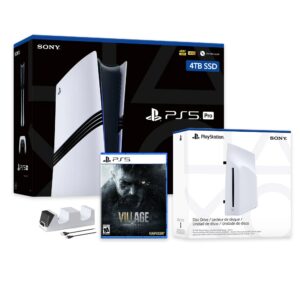 PlayStation 5 Pro 4TB SSD Console with Disc Drive, Wireless Controller and Charger, Resident Evil Village - CFI-7019 PS5 Pro