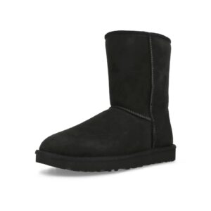 UGG Classic Short II 1016223-BLK Boots Womens Black Suede Sheepskin Hawk3307