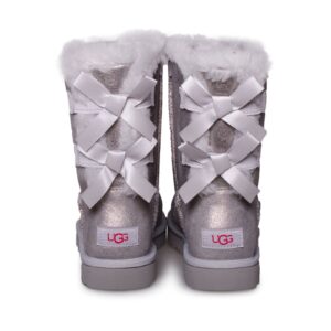 UGG Bailey Bow Glisten Silver Boots - Women's