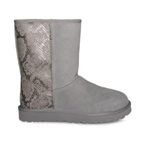UGG Classic Short Metallic Snake Silver Boots - Women's