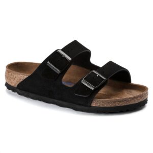 Unisex - Arizona Soft Footbed Sandal In Black Suede