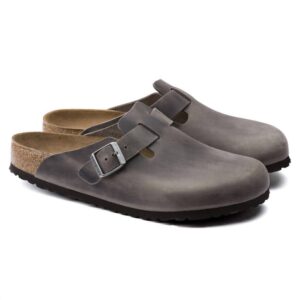 Unisex - Boston Leather Clog In Iron