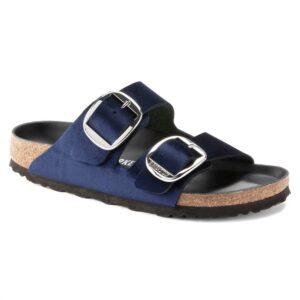 Unisex Arizona Big Buckle Velvet Sandal (Narrow) in Midnight