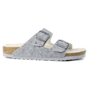 Women's Arizona Rivet Wool Felt Sandal In Light Grey