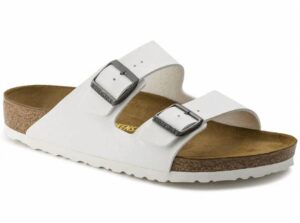 Unisex Arizona Birko-Flor Narrow Sandal In White