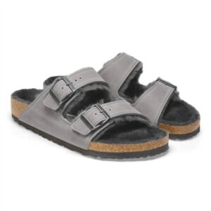 Women's Arizona Shearling Narrow Sandal In Iron