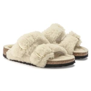 Women's Arizona Shearling Sandals Narrow In Teddy Eggshell