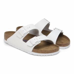 Women's Arizona Soft Footbed Leather Sandal In White