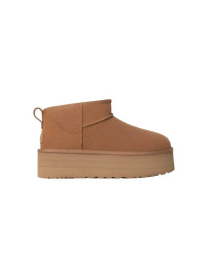 Women's Ultra Mini Platform Boots In Chestnut