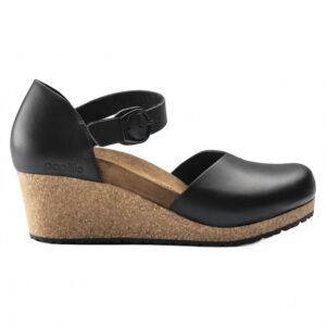 Women's Mary Ring Buckle Wedge Sandal In Black