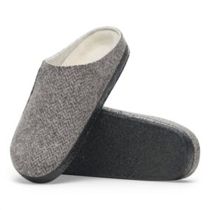 Women's Zermatt Wool Felt Slippers In Herringbone Gray