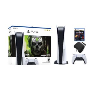 PlayStation 5 Disc Edition Call of Duty Modern Warfare II Bundle with Spider Man Miles Morales and Mytrix Controller Case