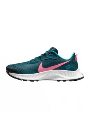 Women's Pegasus Trail 3 Running Shoes In Dark Teal Green/pink Glow