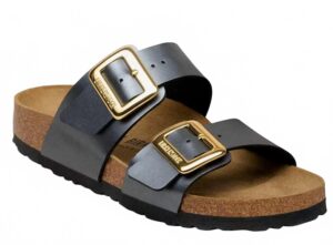 Women's Sydney Luxe Buckle Sandal In Metallic Black