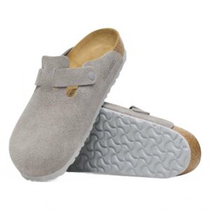 Women's Boston Suede Leather In Stone Coin