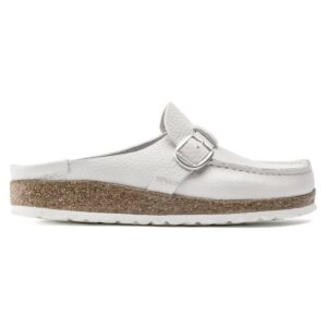 Women's Buckley Clog Shoes In Natural Leather White