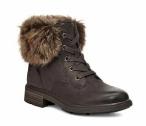 Women's UGG Harrison Lace Tipped 1123289-SLTH Boots Black Leather JOBB2225