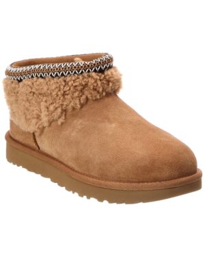 UGG W Classic Ultra Mini Maxi Curly Suede & Sherpa Bootie